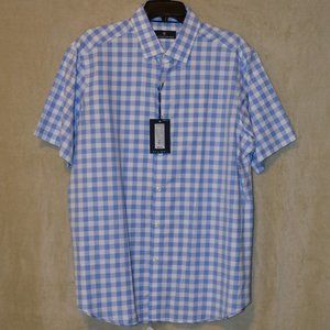 Men's Large Hart Schaffner Marx Short-Sleeve Button-Down Shirt, NWOT.